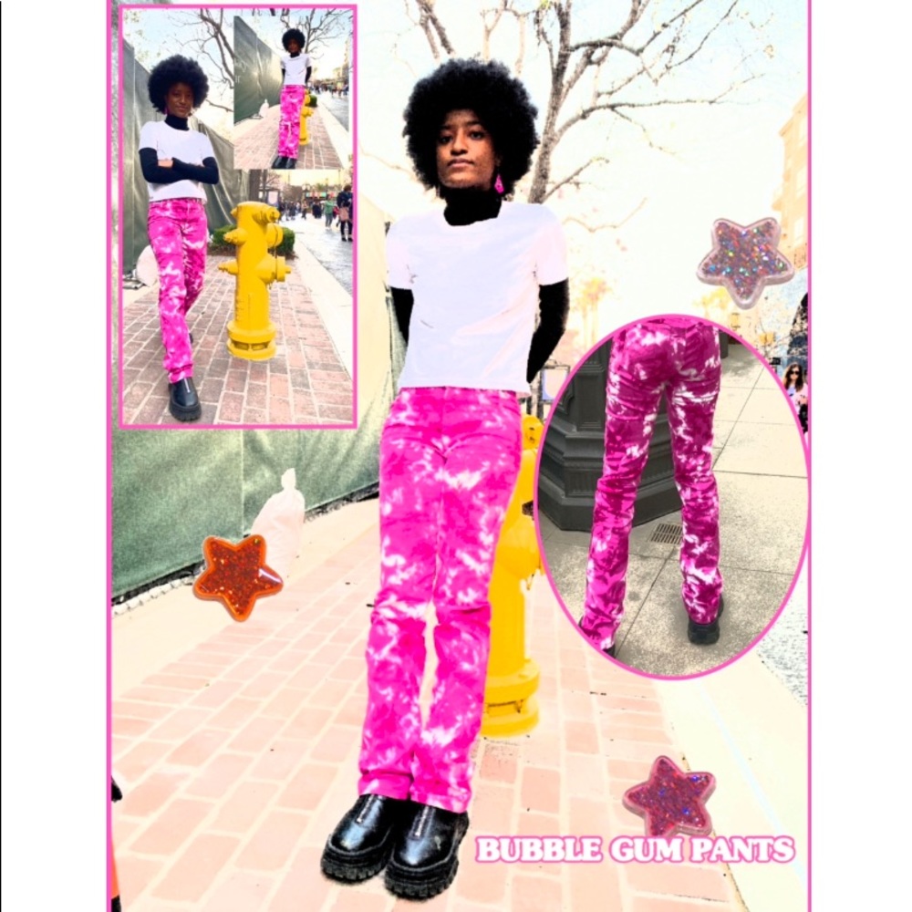 Pink & White Jeans by Bubblegum